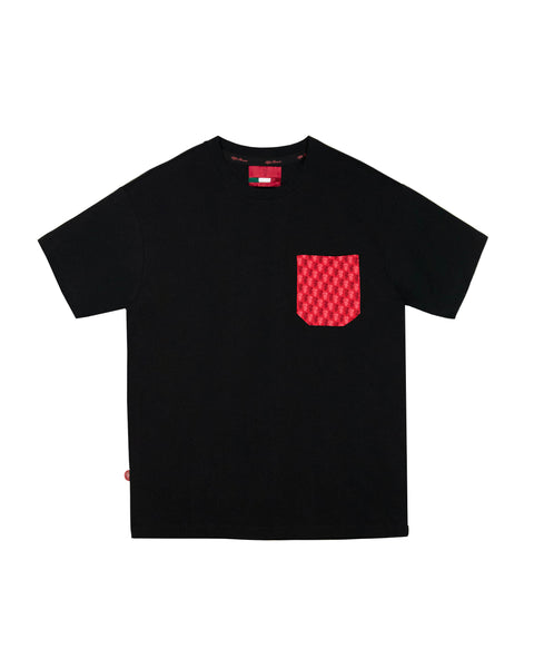 Alfa Romeo DNA T-shirt Black with Red Pocket