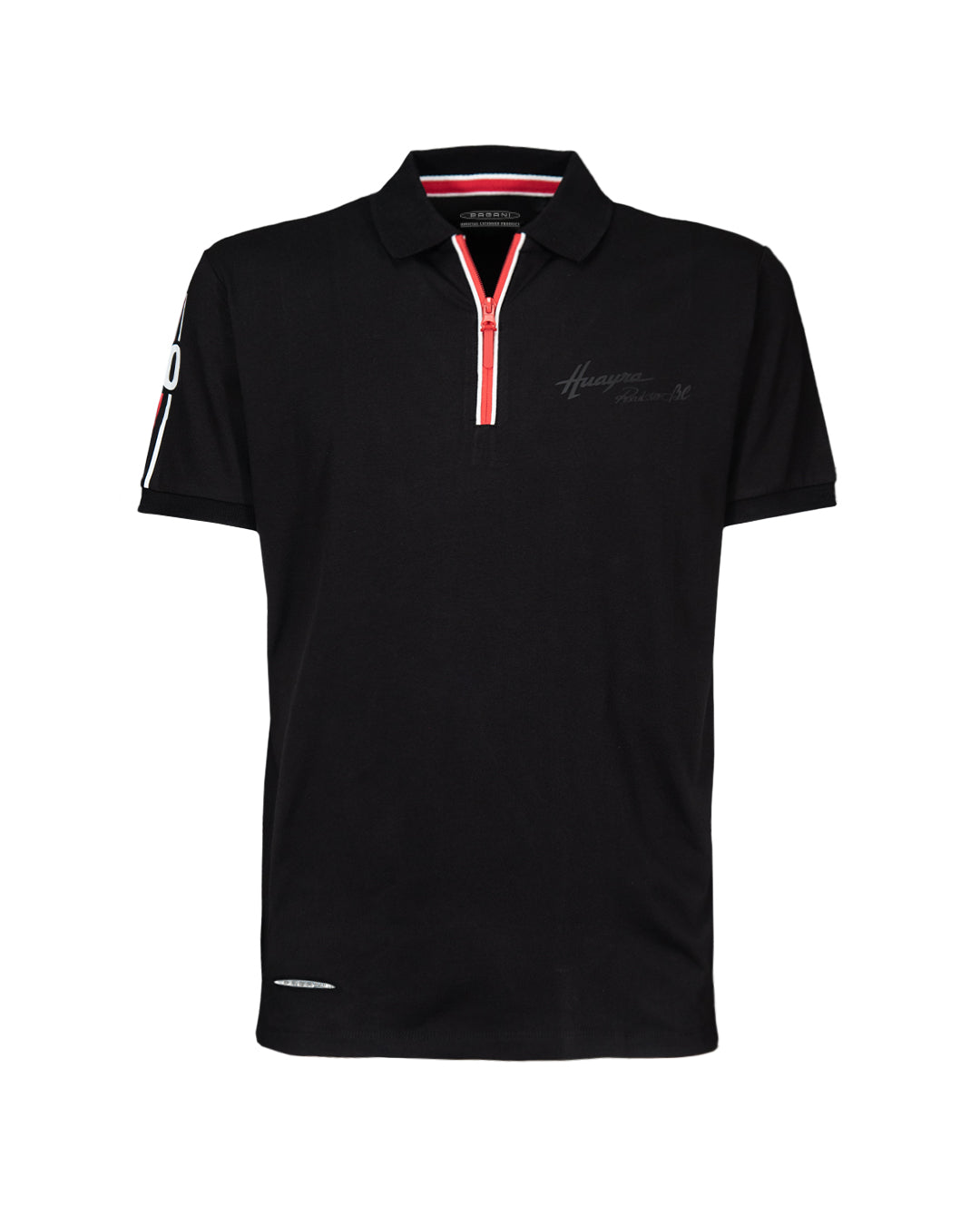Pagani “Huayra Roadster BC” Stripes 20 Polo Shirt Man Black
